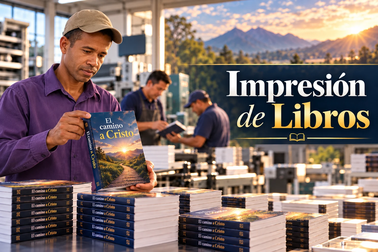 Impresión de libros: ejemplares de El camino a Cristo recién impresos